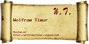 Wolfram Timur névjegykártya